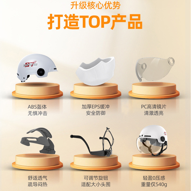 绿源新国标电动车头盔男女通用春夏季半盔自行S90摩托机车安全帽