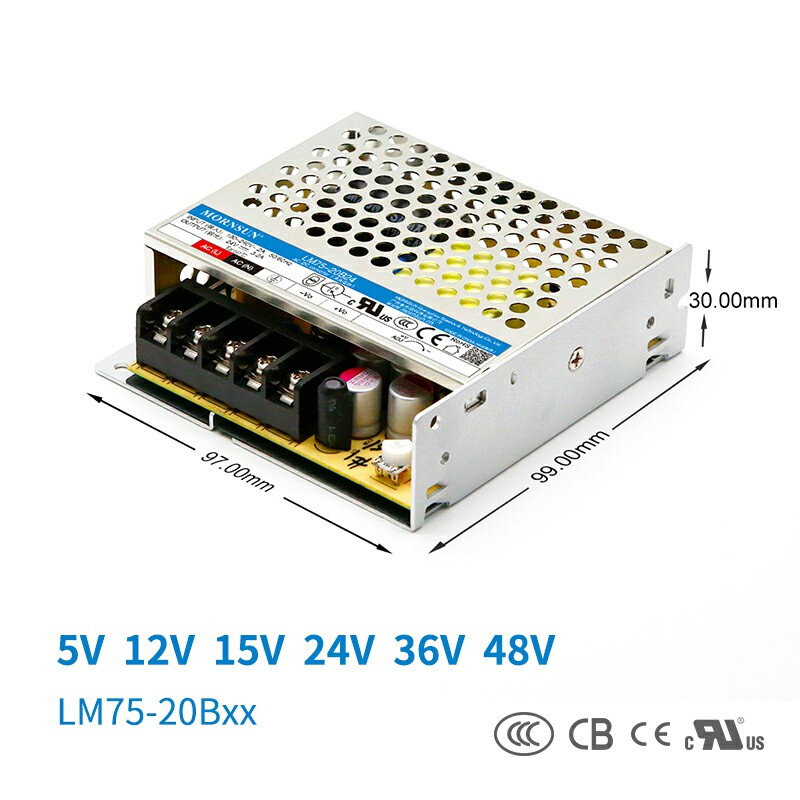 24v开关电源LM75-20B05v12v15v24v36v48v15/36/48V金升阳直流电源 - 图1