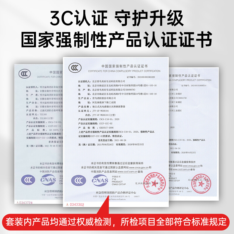 家用消防应急包套装火灾逃生救援器材车载灭火器灭火毯面罩* - 图2