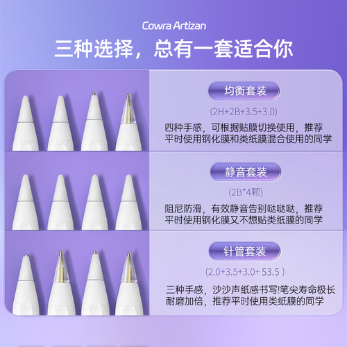 平替电容笔笔尖适用倍思wiwu吉玛仕酷盟马拉松左鱼益博思ipadpencil笔头降噪耐磨透明针管改造2b非笔尖套 - 图2