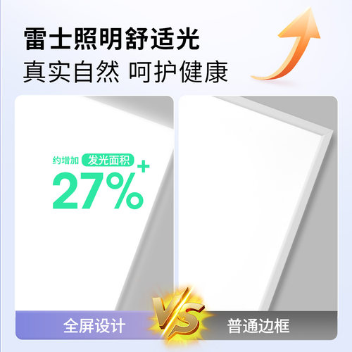 雷士照明官方护眼厨房灯led全光谱厨卫灯300x600集成吊顶灯厕所灯 - 图0