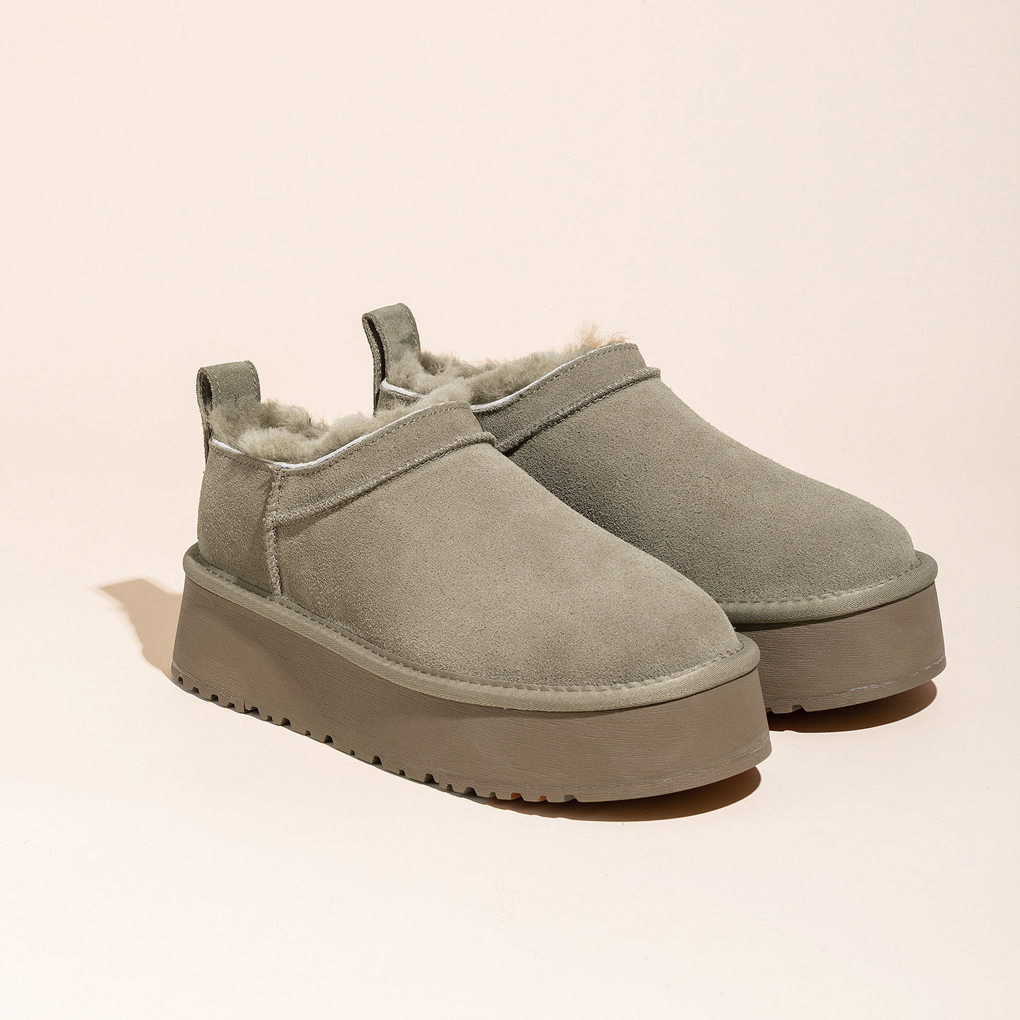 超mini防滑厚底真皮毛一体雪地靴女加绒加厚冬季短靴棉鞋桑坡2025,淘宝优惠券,粉丝福利购,淘宝优惠卷