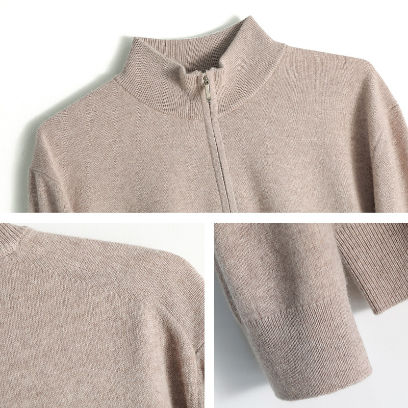 Mind Bridge2025秋季新款绵羊毛半拉练立领针织衫叠穿打底毛衣男,淘宝优惠券,粉丝福利购,淘宝优惠卷