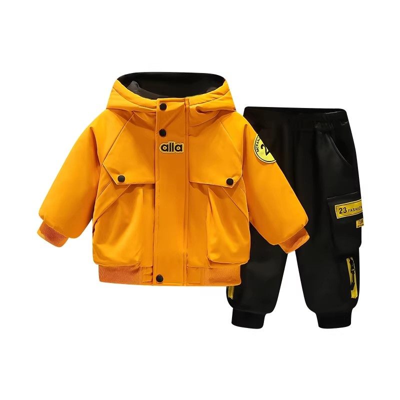 法国男童秋冬装加厚套装痞帅儿童时髦两件套冬季男孩夹棉加厚外套,淘宝优惠券,粉丝福利购,淘宝优惠卷