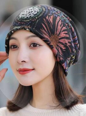 化疗后女士帽光头专用帽女薄款化疗病人帽子老人妈妈睡帽包头帽