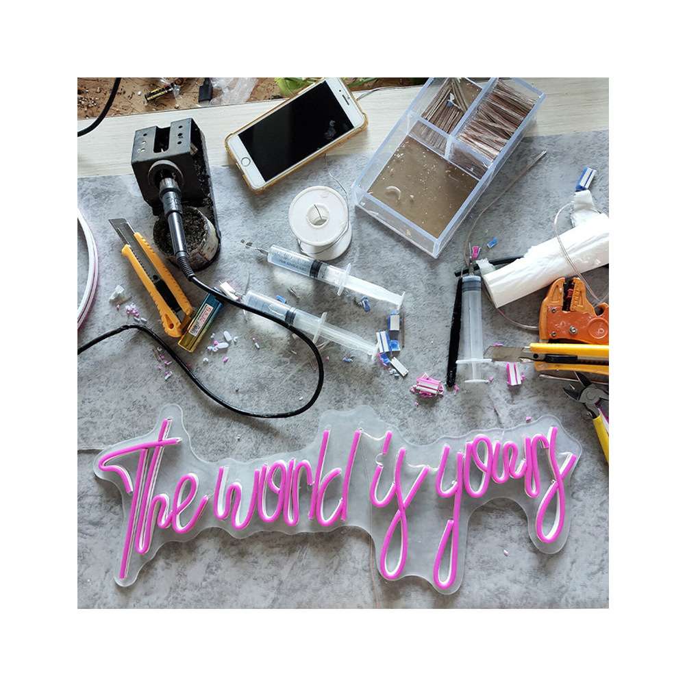 字母霓虹灯The world is yours求婚表白潮流装饰灯英文发光字境 - 图2