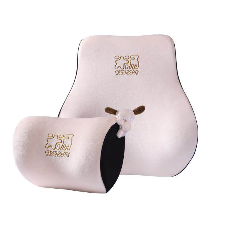 爱车屋汽车头枕车用乳胶护颈枕高档腰靠车载支撑枕头主驾座椅靠枕 - 图3