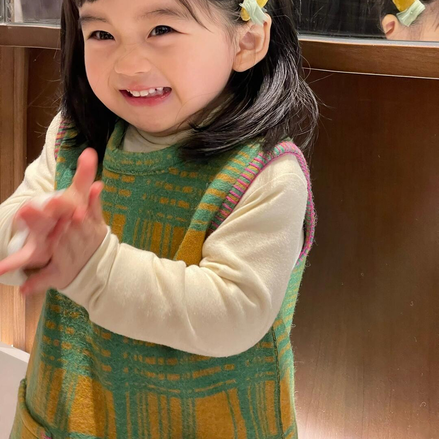 女童冬款毛呢连衣裙2025新款洋气儿童韩版宝宝时尚休闲格纹背心裙 - 图3