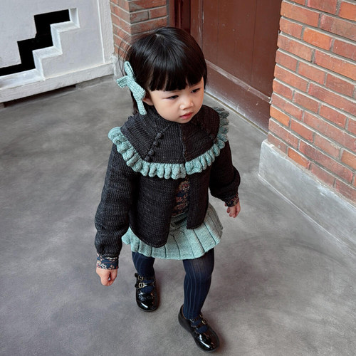 女童套装冬季2025新款女宝宝  针织、开衫、半身裙 K25122316GP - 图2