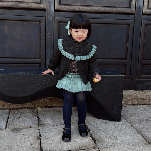 女童套装冬季2025新款女宝宝  针织、开衫、半身裙 K25122316GP - 图0