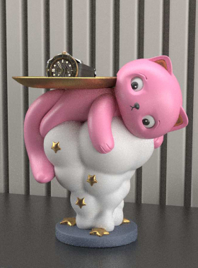 极速招财c猫入户门钥匙收纳玄关摆件客厅电视柜家居装饰品乔迁新