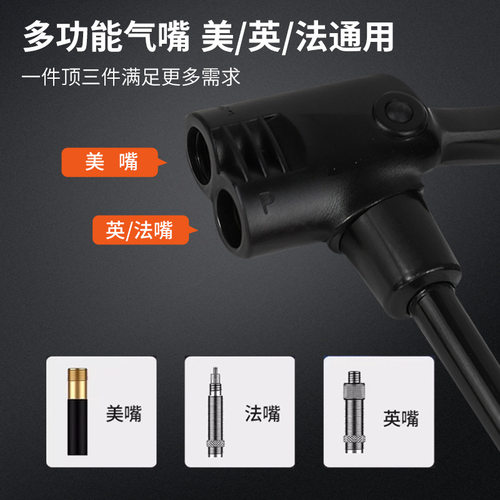 高压打气筒自行车家用通用便携电动电瓶摩托汽车篮球充气泵气压表 - 图0