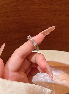 Yuffoni精致微镶锆石竹节戒指