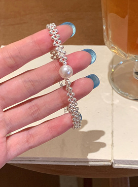 Yuffoni新款轻奢银珠编制手链