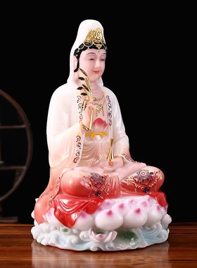 速发汉白玉佛像溢彩观音菩萨家南供寸摆件12寸16奉1寸用海观世音