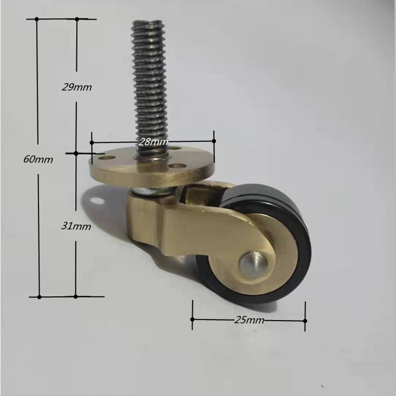 直供纯铜脚轮沙发桌椅家具脚轮小万向轮重型静音转向轮1.寸万向轮