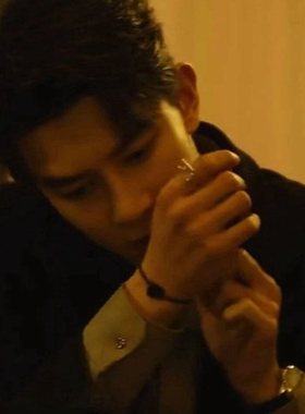 致命游戏阮澜烛夏之光同款黑曜石手链周边抽拉式不规则手绳戒指