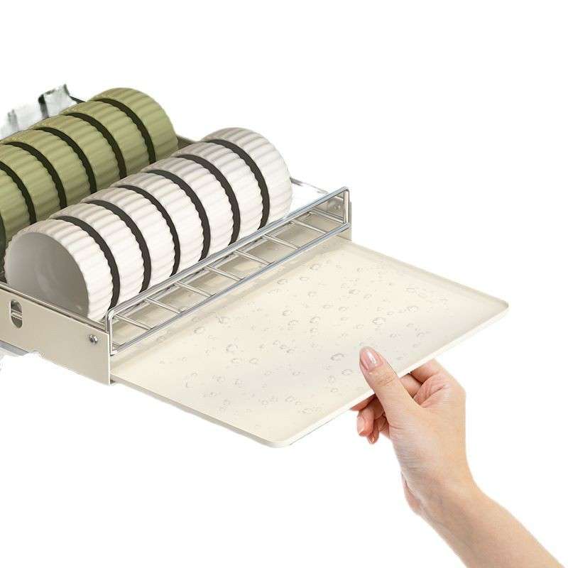 厨房抽拉碗碟架橱柜内拉篮碗架抽屉式放碗盘子收纳沥水置物架 - 图2