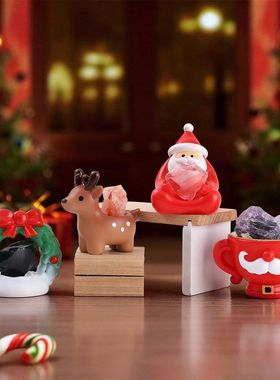 桌面时圣诞节伴手石进行小豆水晶