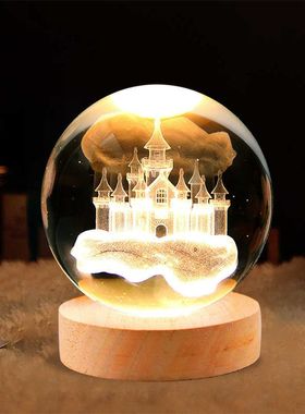 儿童创意水球氛围小夜灯云端发光