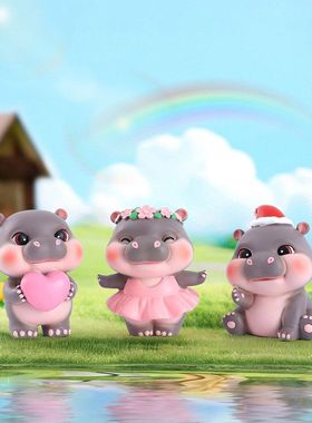 河马礼品爱萌可猪宠摆件弹跳倭