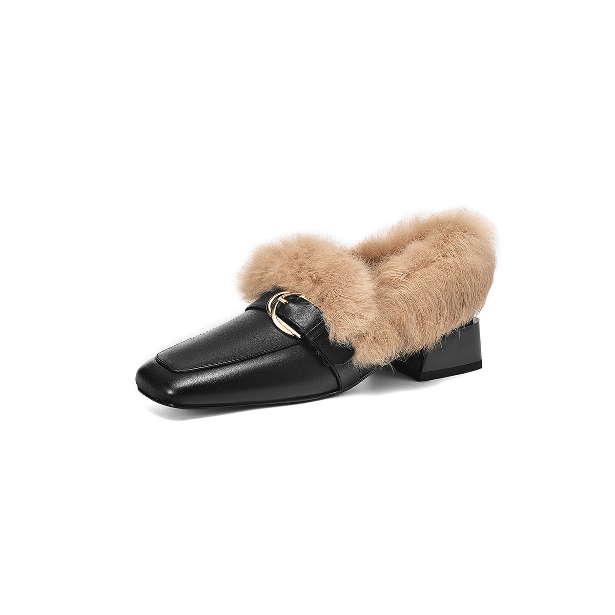 星期六冬季新款毛毛拖鞋保暖加绒高级感女深口单鞋豆豆鞋通勤百搭,淘宝优惠券,粉丝福利购,淘宝优惠卷