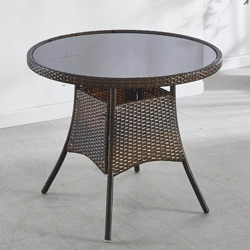 简约阳台方桌茶几小桌子户外储物藤圆桌钢化玻璃小边几手工藤编椅,淘宝优惠券,粉丝福利购,淘宝优惠卷