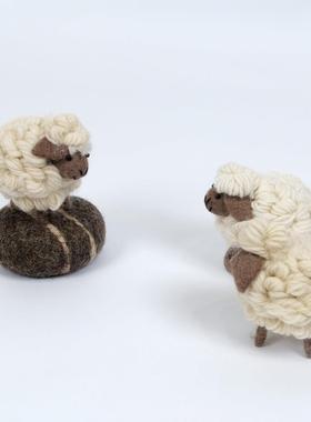 尼泊尔进口毛毡小羊摆件配饰礼物波西米亚羊毛手工卧室客厅装饰