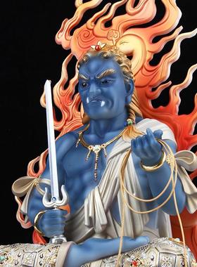 汉白玉不动明王菩萨佛像生肖属鸡守护神家用供奉保平安客厅摆件