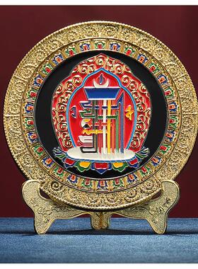 十相自在圆盘摆件家居用品合金彩绘吉祥雕花十相盘玄关工艺摆件