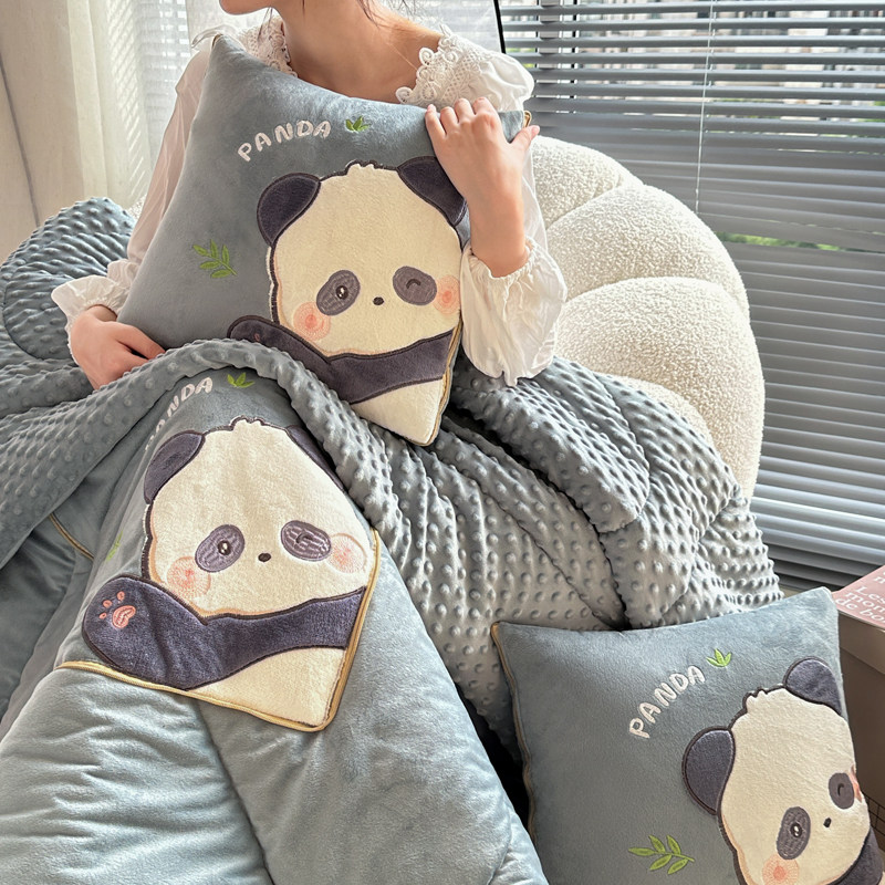 2023新款加厚加绒豆豆绒多功能抱枕被两用女生办公室汽车午睡毯子,淘宝优惠券,粉丝福利购,淘宝优惠卷