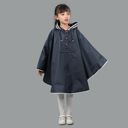 极速儿童雨衣幼儿园女童徒步带书包位小学生防Q水轻便斗篷雨披男 - 图1