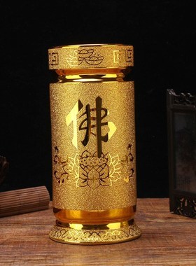 极速陶瓷金沙香筒装香的香桶 家用供佛大号香Q筒插花家用供桌摆件