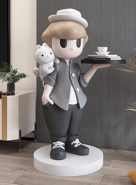 极速映森男孩f客厅摆件大型落地家居装饰大号托盘沙发旁边搬家乔