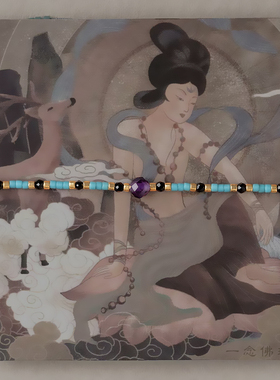 极速网红新品f手链【桃花】简单可爱天然红纹玉细小珠串手链女精