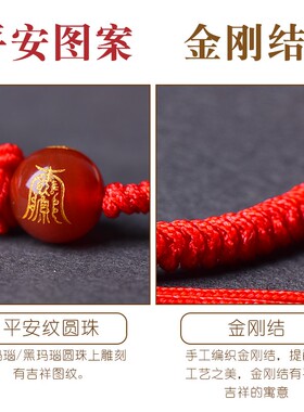 新品2025蛇年本命年红玛v瑙红绳手链属龙兔鸡鼠马牛虎蛇羊猴狗猪