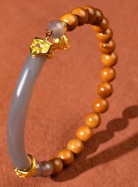 《欢愉胜意》正品 库克紫色弯管单圈手串国风莲蓬女款 3059