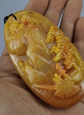 速发玉石原石寿山石雕实龙玉华春秋黄手把件奇石观赏石