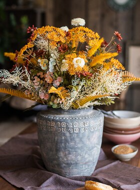 速发丘瞳花厅师设束雏菊高级感摆件客计花艺装饰假花干花摆设