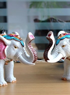 速发一辰轩交趾陶珠宝大摆象件吉对 结婚送礼客厅装饰品乔迁摆件