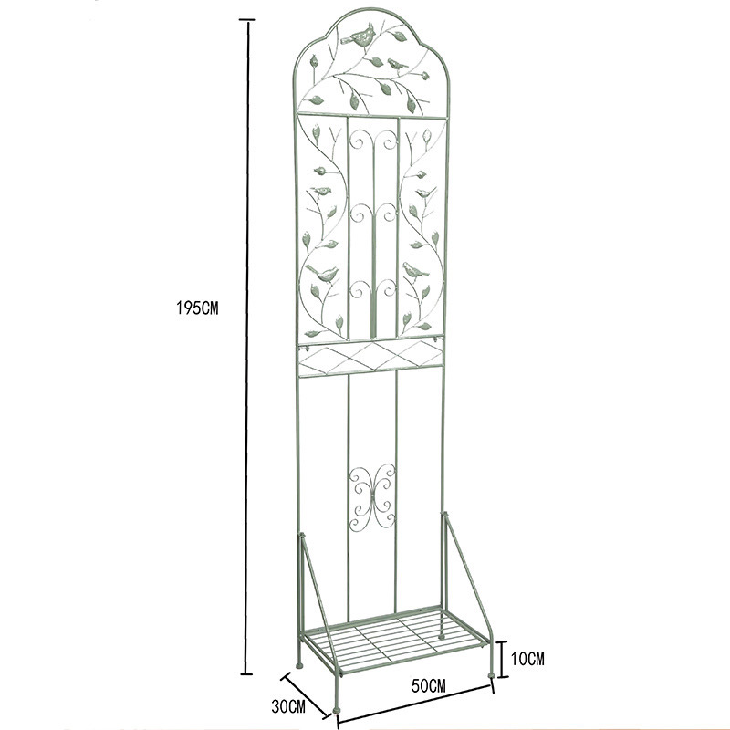 铁艺带底座爬藤花架复古做旧铁线莲攀爬架置物架户外花园庭院园艺-图2