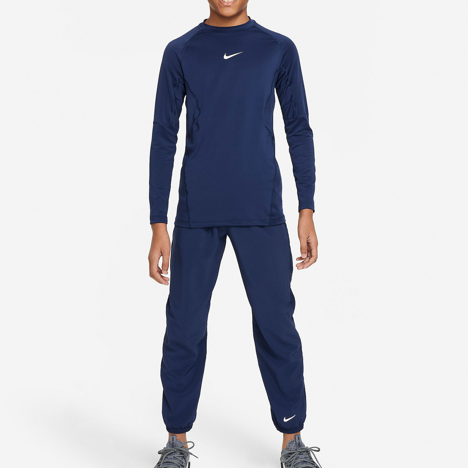 Nike/耐克正品春季新款大童圆领透气训练长袖T恤FJ6822-410,淘宝优惠券,粉丝福利购,淘宝优惠卷