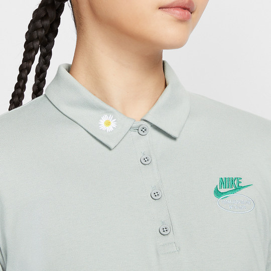 Nike/耐克官方正品女士简约透气针织刺绣休闲连衣裙HJ3949-041