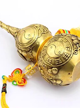 纯铜百草明咒六字真言铜葫芦挂件黑白六字大明咒X铜葫芦大号款