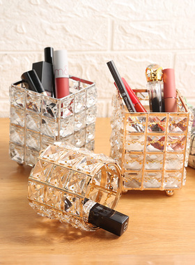 极速北欧时尚化妆工具收纳桶桌面美甲化I妆刷收纳摆件创意欧式水