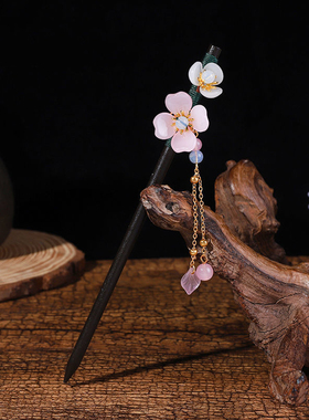 新品Handmade Wooden Hairupin Vintage Tassel Hair Stick Perso