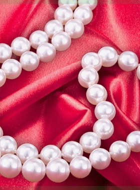 极速白色珍珠项链婚礼贝珠送妈妈婆婆仿真贝珠母贝U项链高端礼物