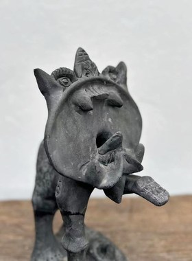 古玩古旧老物件侘寂风空间装饰老物件艺术空间装饰摆件造型装饰猫