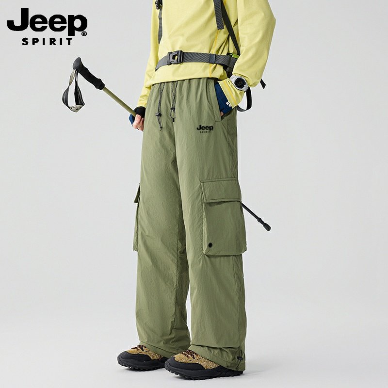 吉普Jeep男士羽绒裤冬季防寒加厚保暖户外工装直筒长裤防风登山,淘宝优惠券,粉丝福利购,淘宝优惠卷