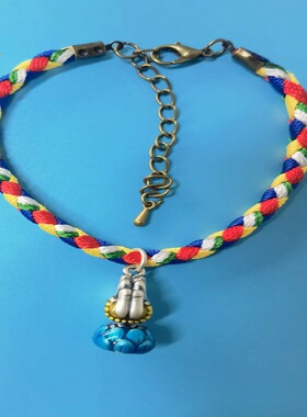 大昭寺五彩经幡绳足银珐琅彩佛手手链五彩绳给予人们希望和力量